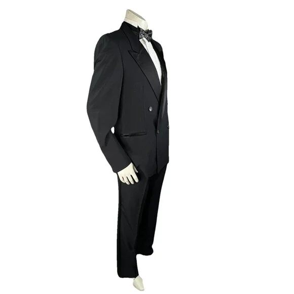 Vtg Hugo Boss Double Breasted Tuxedo Men 42R 34x33.5 Cerruti 1881 Italian Fabric - Picture 6 of 16